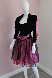 Vintage 1980s style bustier dress and matching jacket.