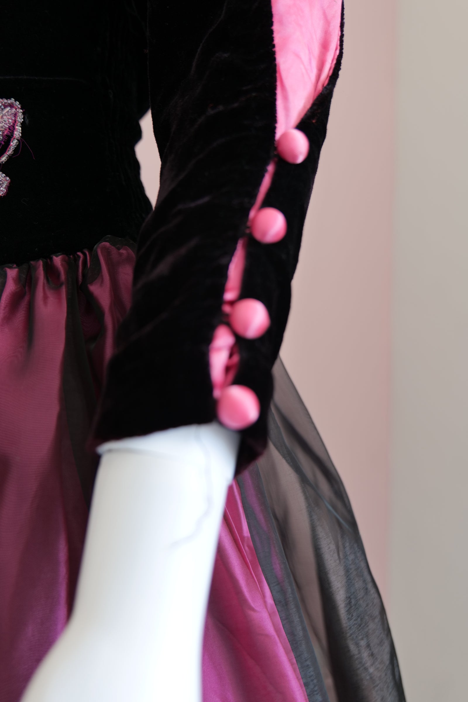 Vintage 1980s style bustier dress and matching jacket.