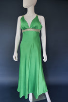 Vintage Green sequin evening gown party occasion