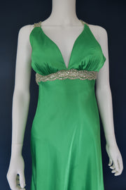 Vintage Green sequin evening gown party occasion