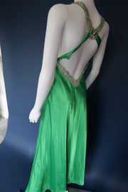 Vintage Green sequin evening gown party occasion