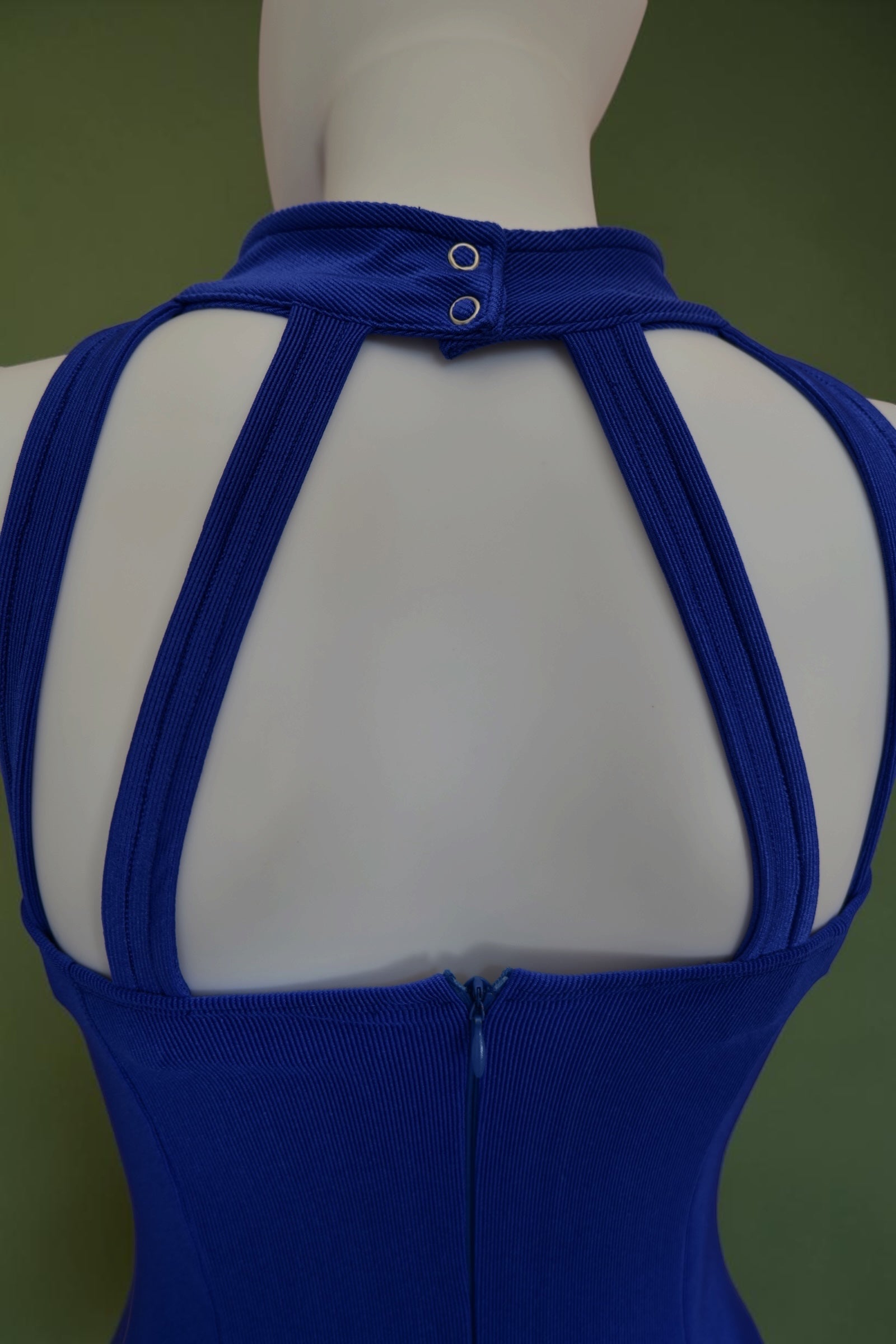 1990s royal blue sequined embellished short skater dress