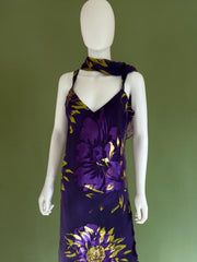 Vintage 1990s silky evening cocktaail wedding guest dress