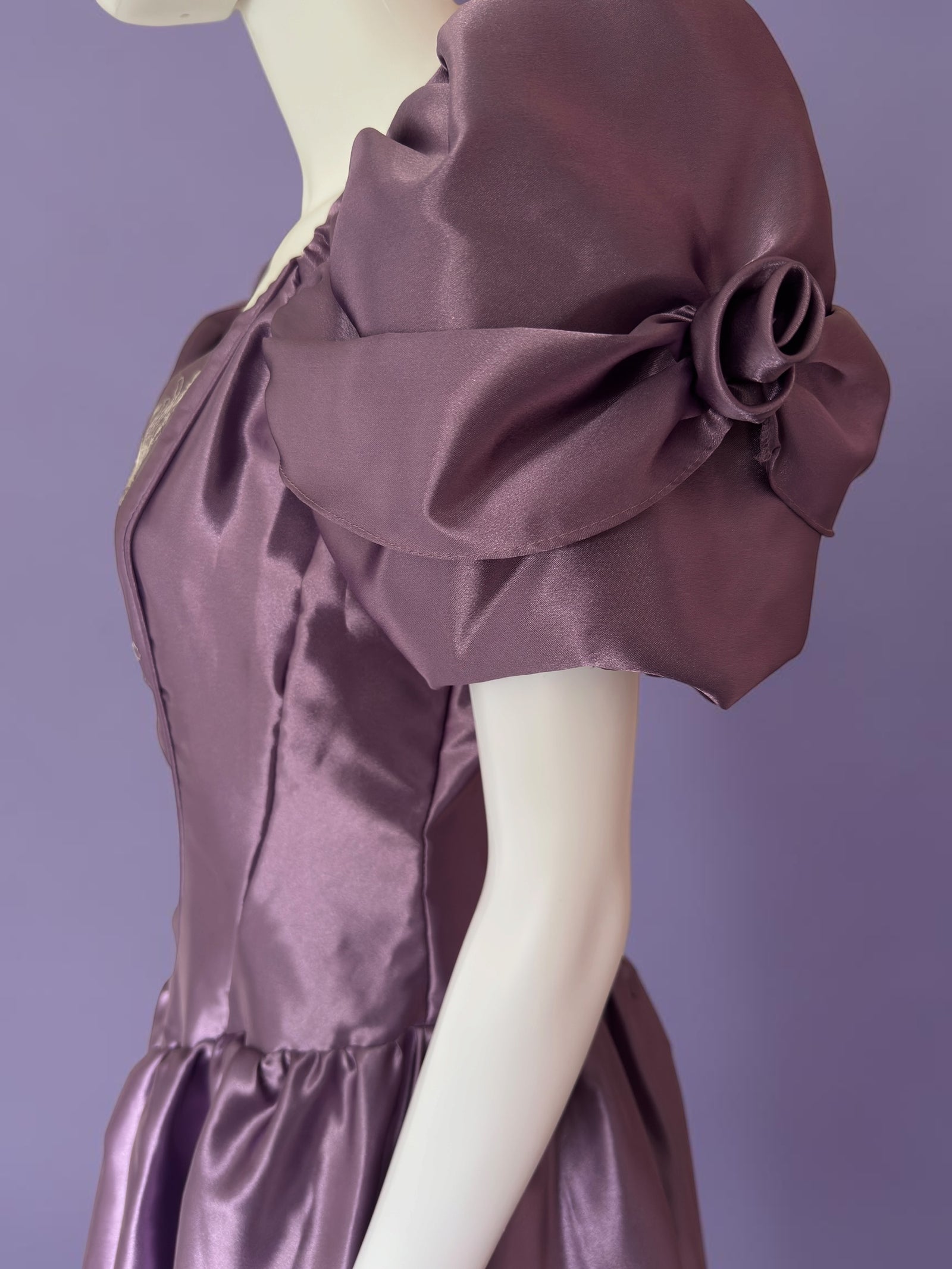 Vintage purple 1980s wedding princess ballgown