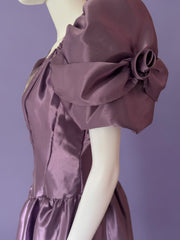 Vintage purple 1980s wedding princess ballgown