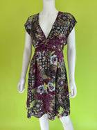Vintage 100% silk floral summer autumnal dress