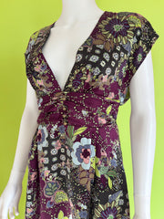 Vintage 100% silk floral summer autumnal dress