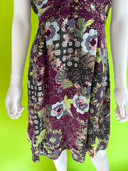 Vintage 100% silk floral summer autumnal dress