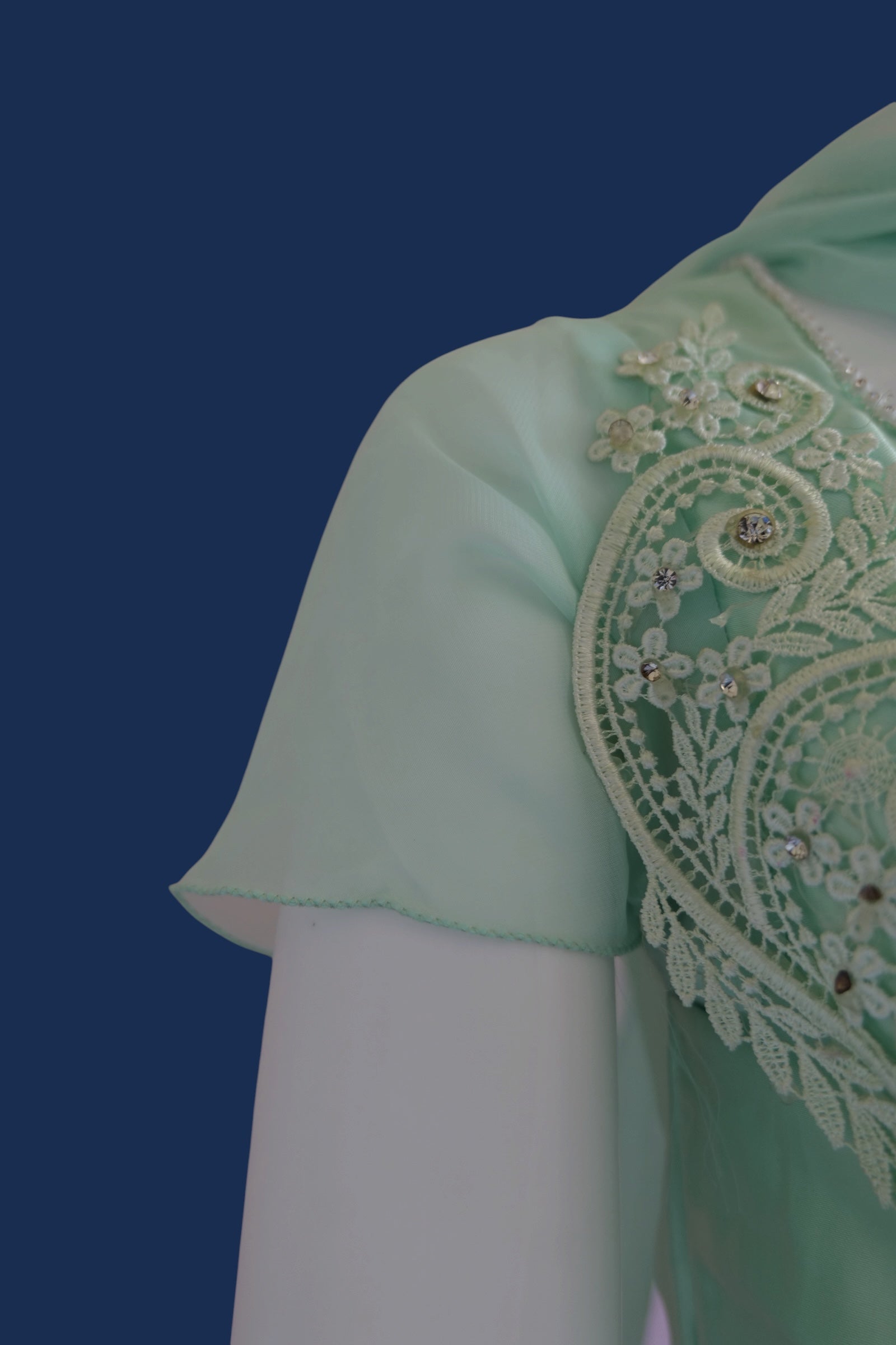 vintage 1980s does 1950s inspired ballgown with matching neck scarf